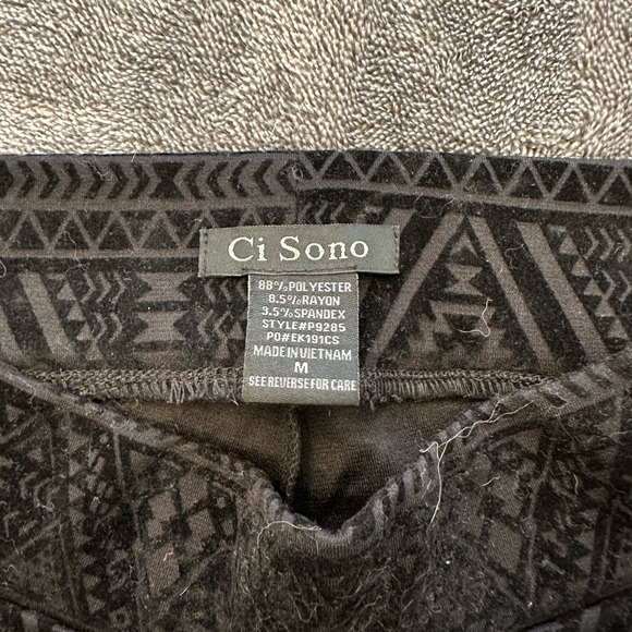 Textured black Ci Sono Straight Legged Black Pants - Picture 2 of 3